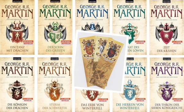 Game of Thrones komplett 10 Bände  mit 1 Lesezeichen